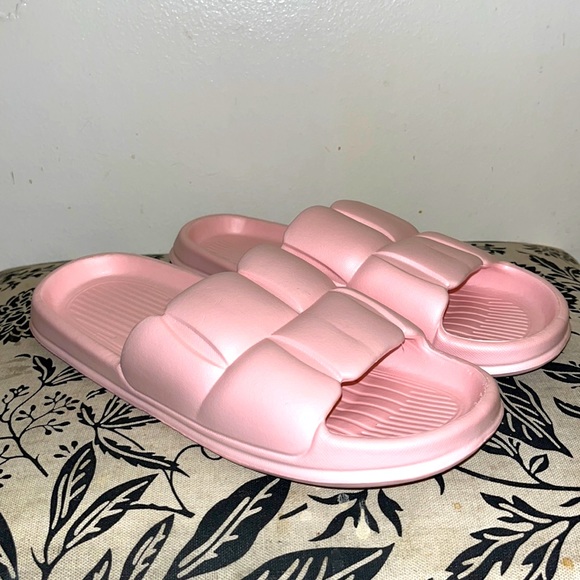 yellowbellyshoe Shoes Eva Foam Lite Slide New Pink Brick Pattern